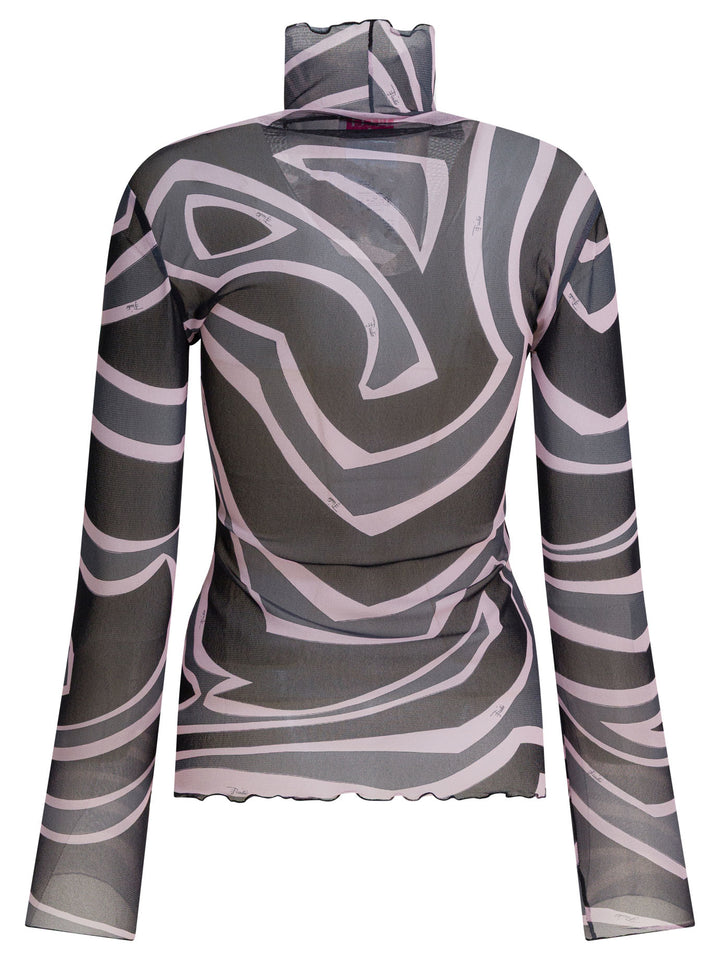 Pucci Labirinto Print Tulle T-Shirt T-shirts - Black | 66b4139fbf84df022349a47e81893777e8895561
