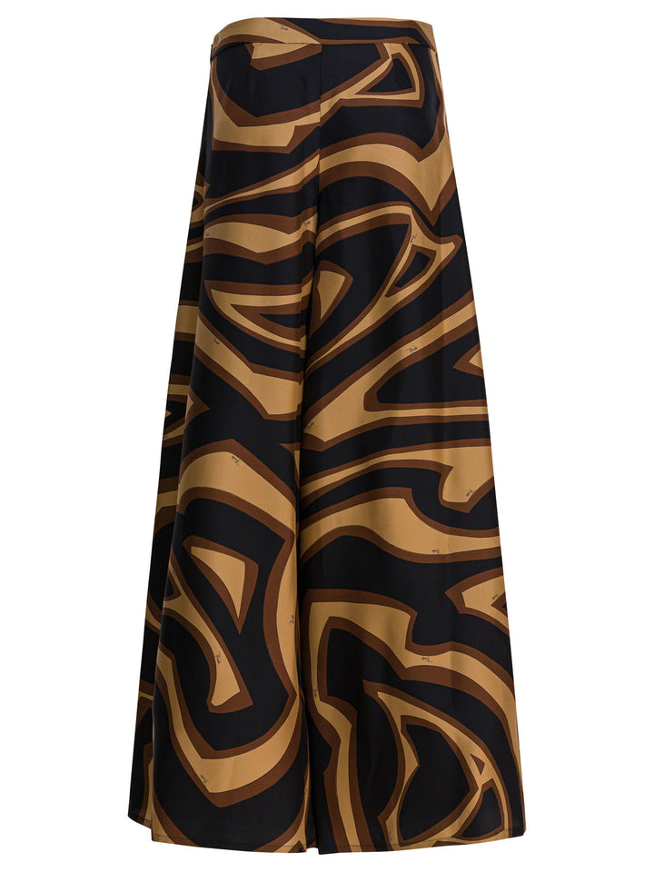 Pucci Labirinto Print Silk Wide Pants Trousers - Black | 9f6234b5cca123a6b4449eb200bae6f0d44dfa7e