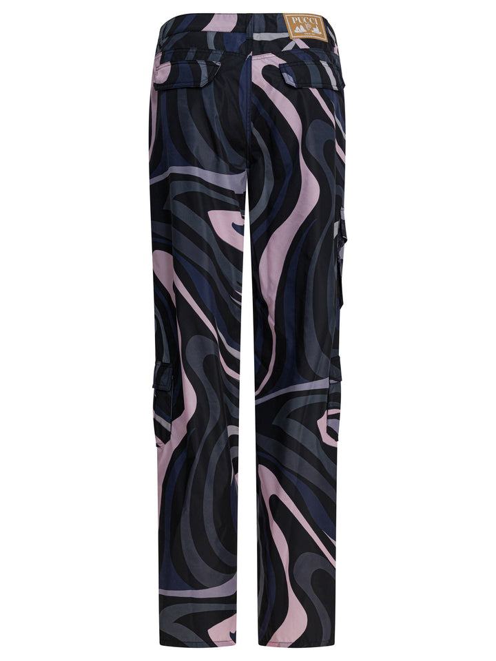 Pucci Marmo Print Cargo Pants Trousers - Black | 6e0e1840275221a48fcf8ba866f0f427326c57cb