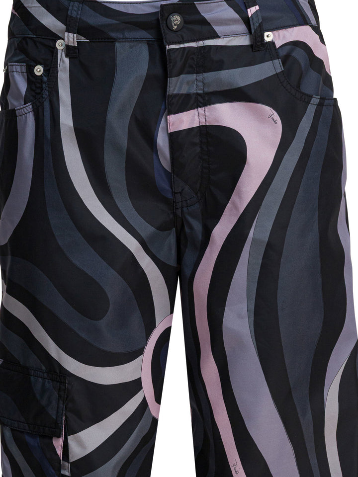 Pucci Marmo Print Cargo Pants Trousers - Black | 76a09df879ae52227cfdccb7a59890f584489bb1
