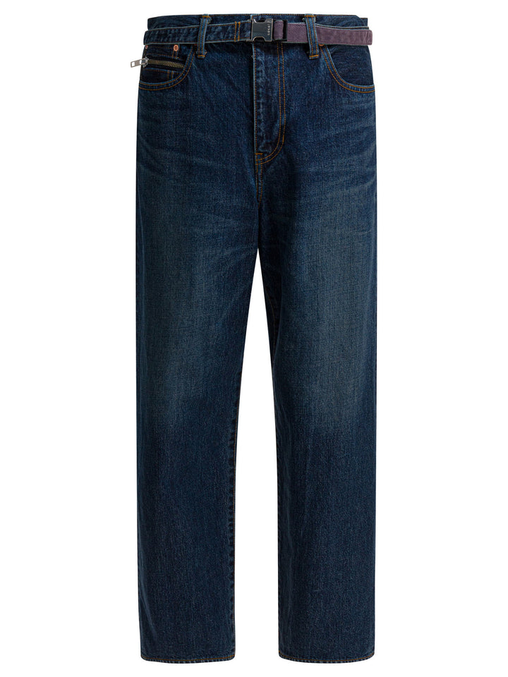 Sacai Relaxed Fit Jeans - Blue | b2829ad58c2e4a9487c624561e275bfb9543deaa