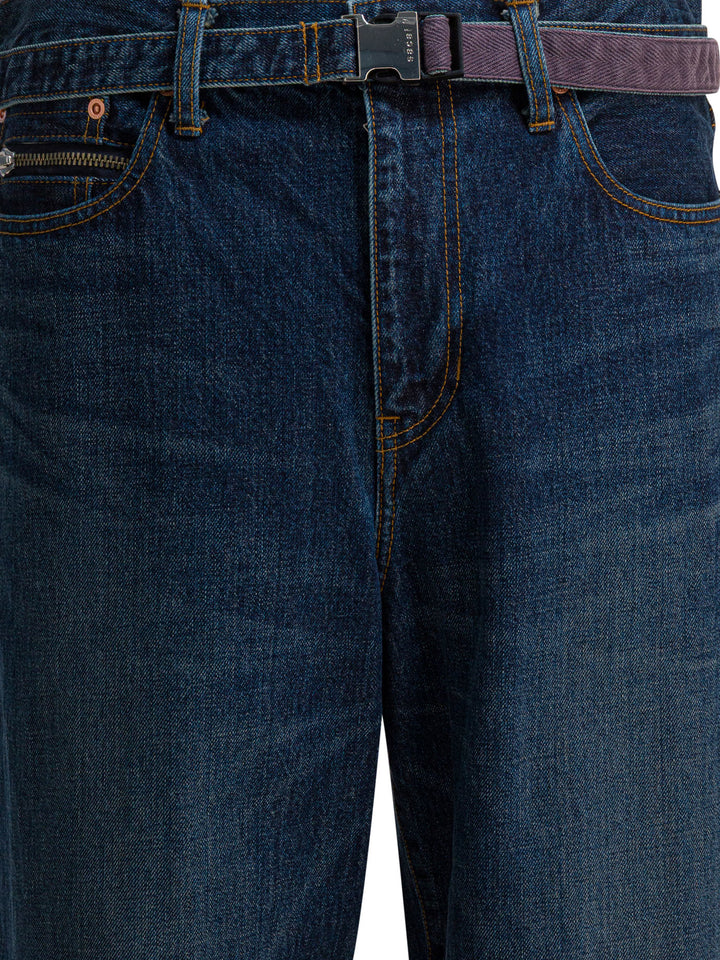 Sacai Relaxed Fit Jeans - Blue | 14261f3615b7a5c534e632276484227973cf7626