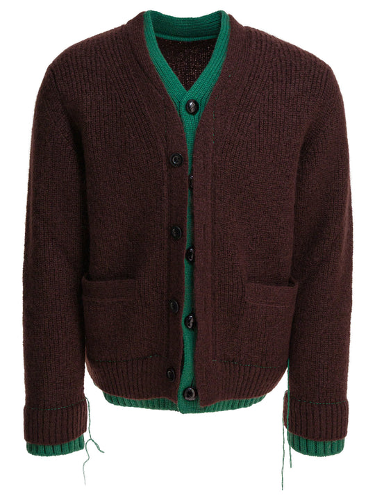 Wool Blend Cardigan Knitwear Brown