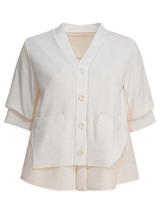 V-Neck Sweater Knitwear White