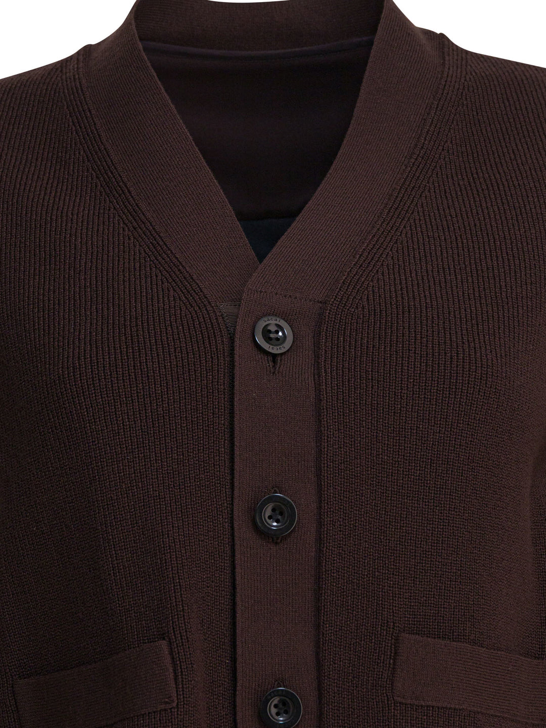 Sacai V-Neck Sweater Knitwear - Brown | db11f0ca38d3fab55212859e7f0737a2457b08b5