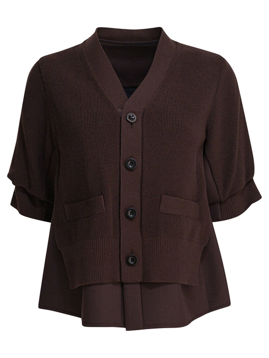 V-Neck Sweater Knitwear Brown