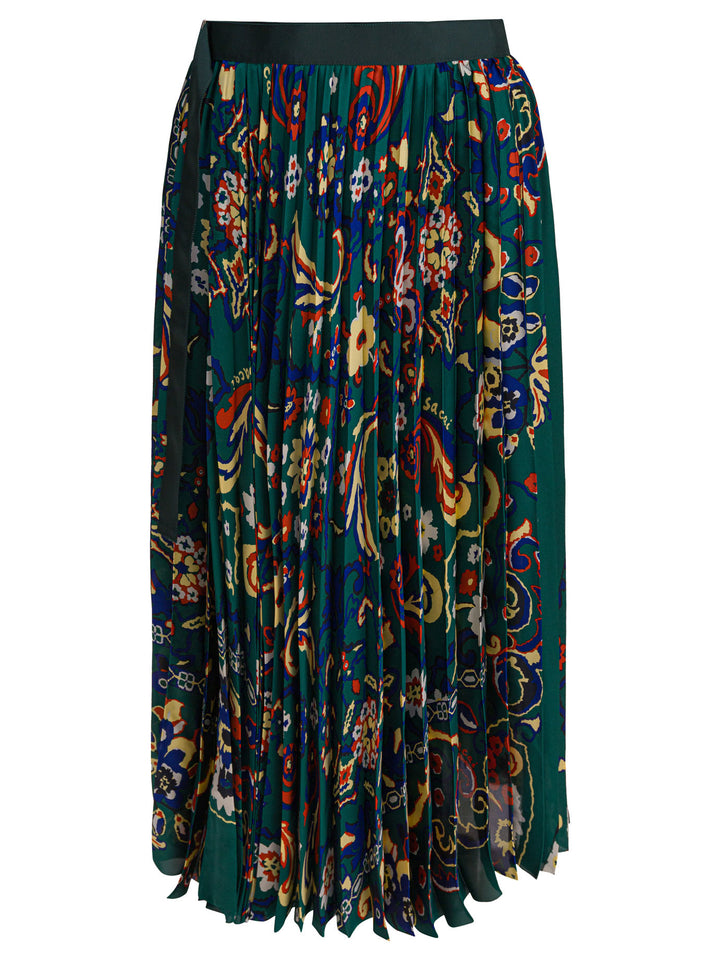 Sacai Floral Print Skirt Skirts - Green | 6219be694d1ff08bbc2842805d38f2b8264ef012