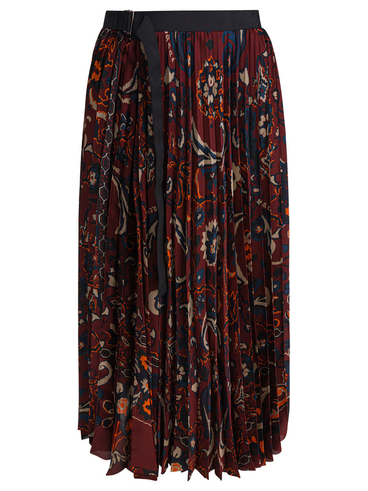 Sacai Floral Print Skirt Skirts - Bordeaux | 6e9a239e3305017aef50d3798a7c62ccae8c7fc9