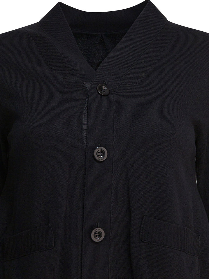 Sacai Cotton Cardigan Knitwear - Black | 0031b409ade300da2025c4596bb9510a7b770591