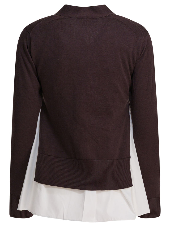 Sacai Cotton Cardigan Knitwear - Brown | be2e5fcc115e9e2d257541d5c5646a130d51289a