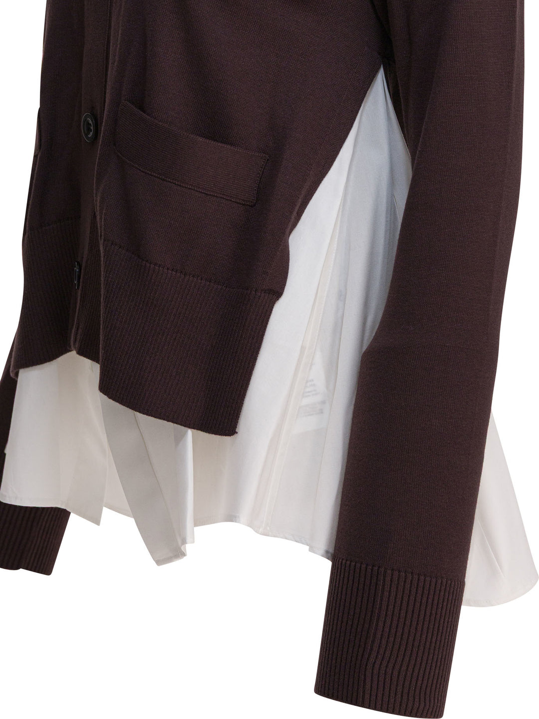 Sacai Cotton Cardigan Knitwear - Brown | 26c73df8069925f390642574c6e2206211b6d712