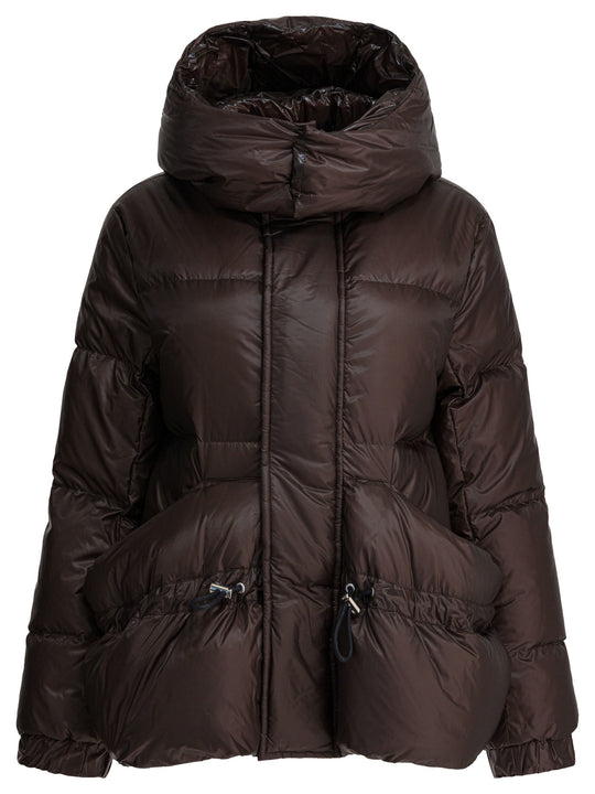 Quilted Nylon Down Jacket Jackets And Coats Brown