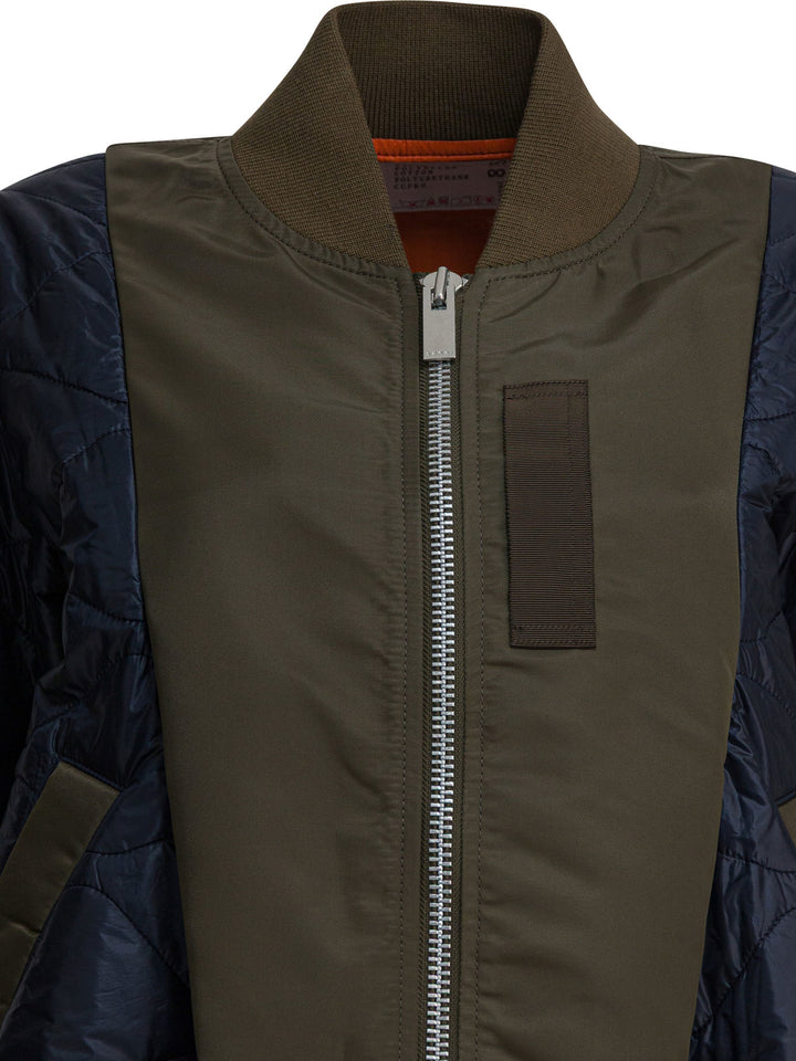 Sacai Bimaterial Bomber Jacket Jackets and Coats - Green | b0e3ed093b2cfb6fd83b4ec20ef9076dea650539