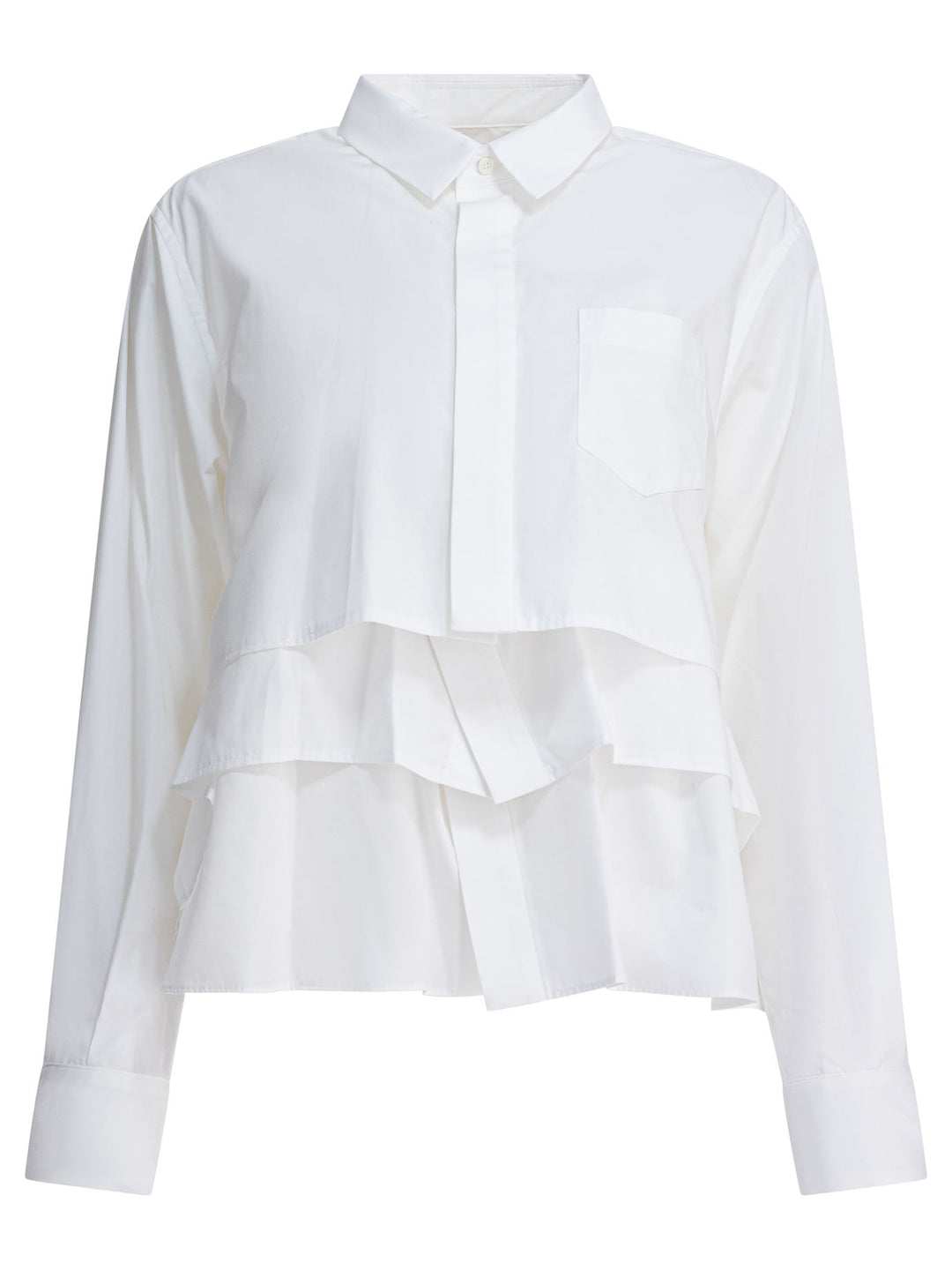 Sacai Cotton Popline Shirt Shirts - White | a7c95b3cd45d0a6e9d412559ed6fd88e0160261d