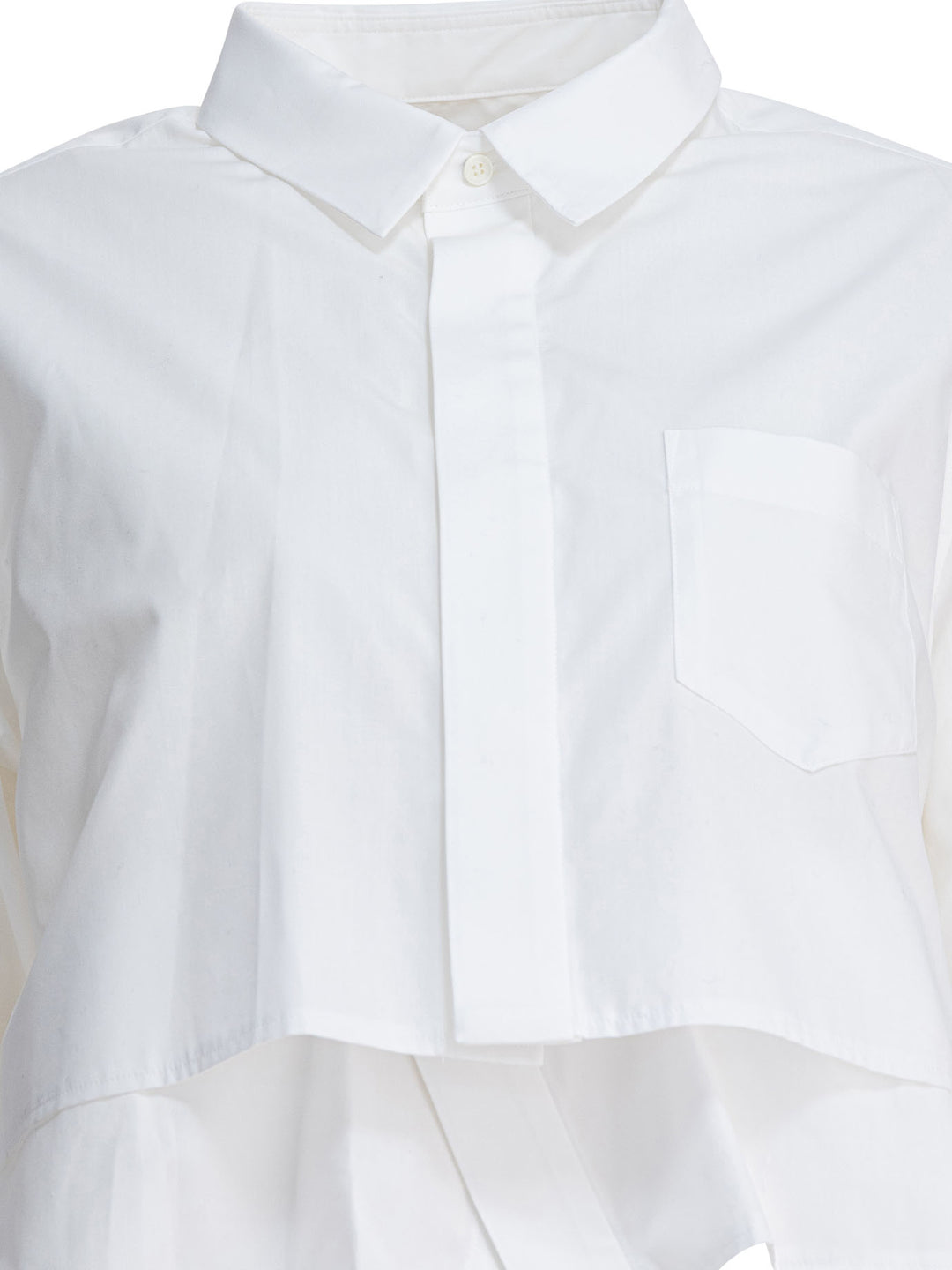 Sacai Cotton Popline Shirt Shirts - White | 4ae702c9901a7c6048fdaf58417dd56e235414aa