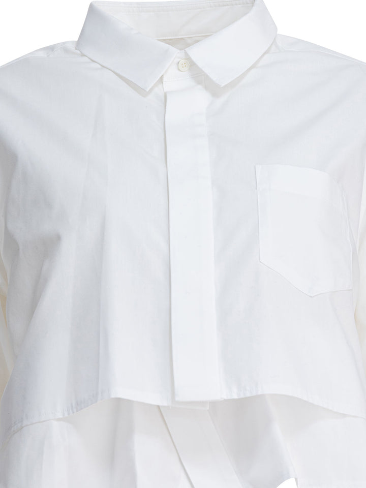 Sacai Cotton Popline Shirt Shirts - White | 4ae702c9901a7c6048fdaf58417dd56e235414aa