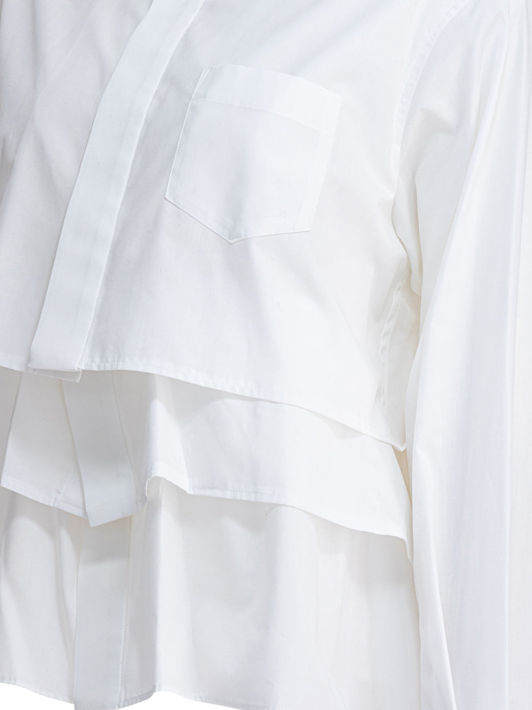 Sacai Cotton Popline Shirt Shirts - White | 155f39d29e42acf03a29b6bbd569bc6a25598c0d