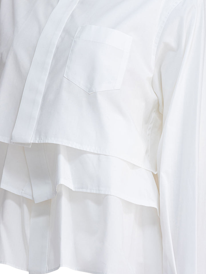 Sacai Cotton Popline Shirt Shirts - White | 155f39d29e42acf03a29b6bbd569bc6a25598c0d