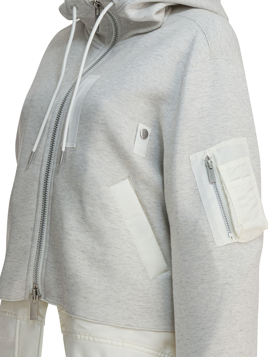 Sacai Cotton Zippered Sweatshirt Sweatshirts - Grey | f4a1c9401dee7d7ff1fee065649046e3a7bc26dd