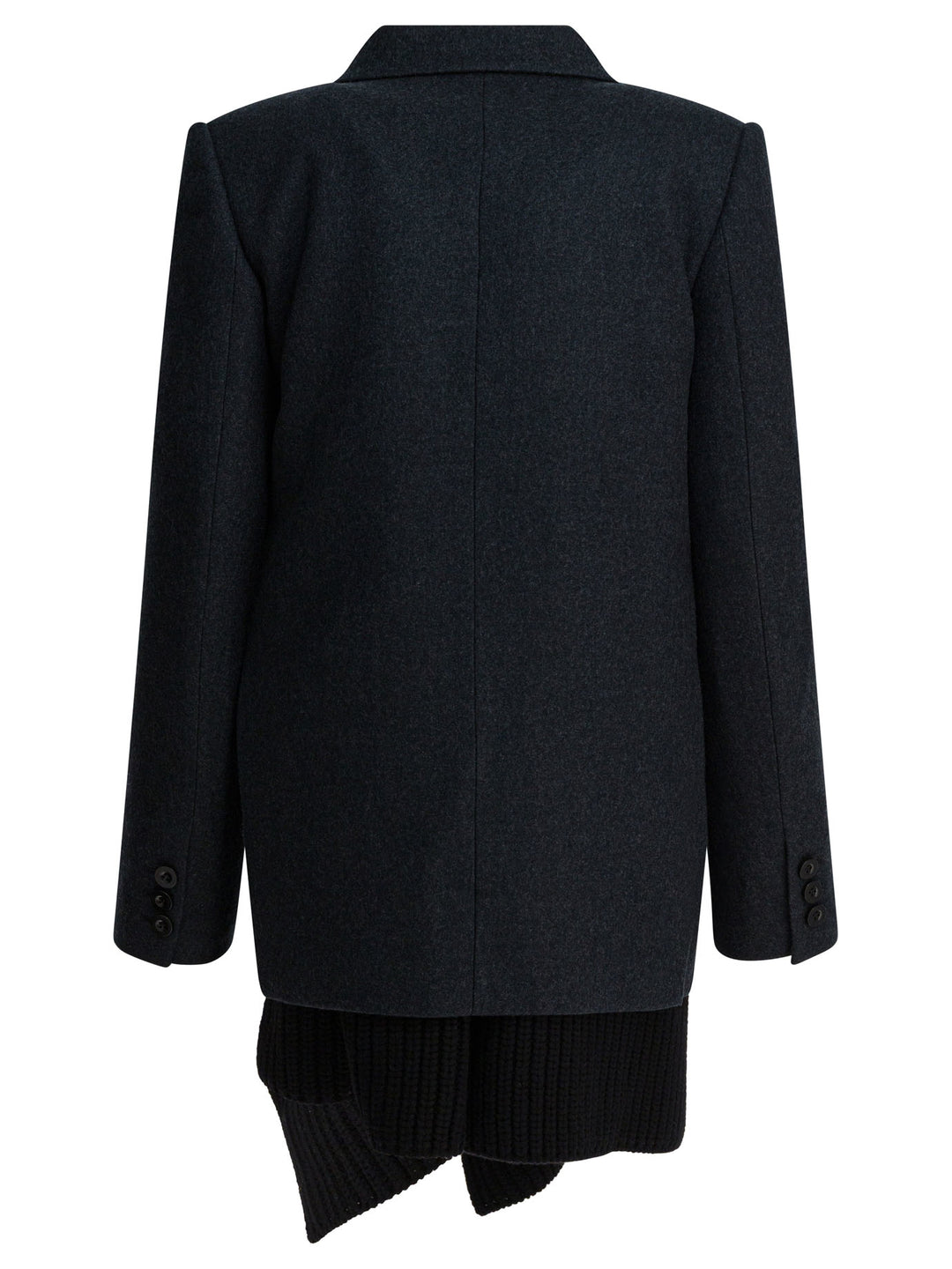 Sacai Long Wool Coat Jackets and Coats - Grey | a3c225d91fe399aa271364ef4176318b3cee3a19