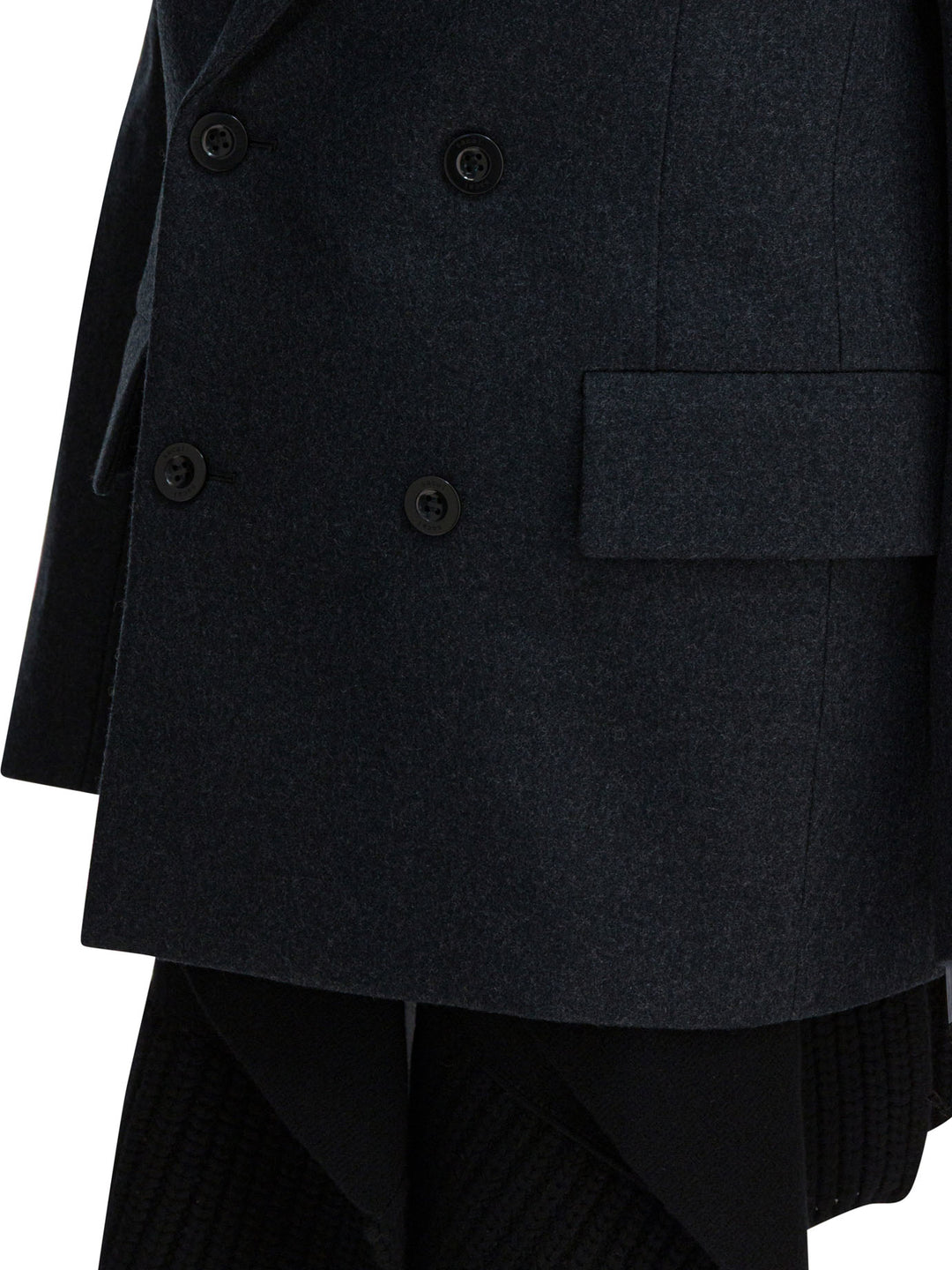 Sacai Long Wool Coat Jackets and Coats - Grey | 84f68d428e93368a723ce97e2a03dd68c52d4ec4
