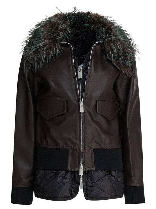 Convertible Leather Jacket Jackets And Coats Brown