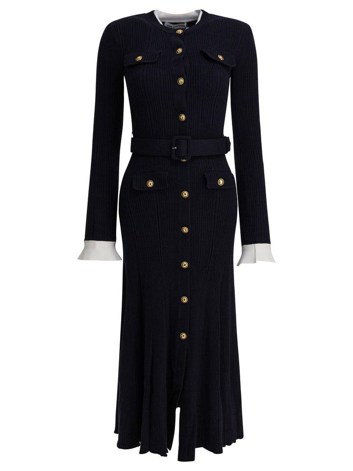 Self-Portrait Viscose Knit Midi Dress Dresses - Blue | a691b15cb2c355fa1371d11ec930473734d21560