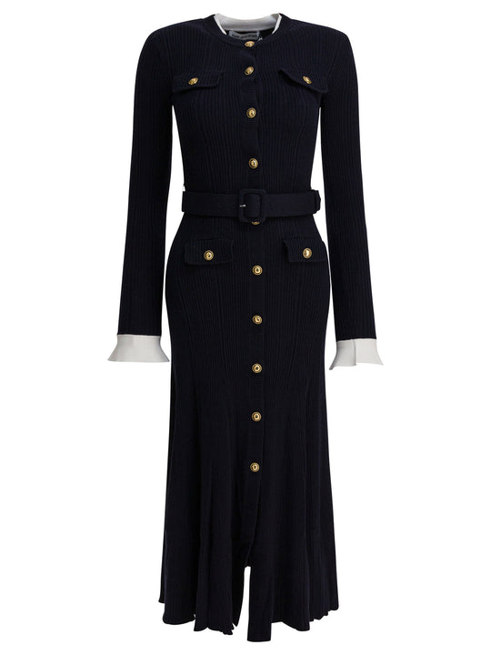 Viscose Knit Midi Dress Dresses Blue