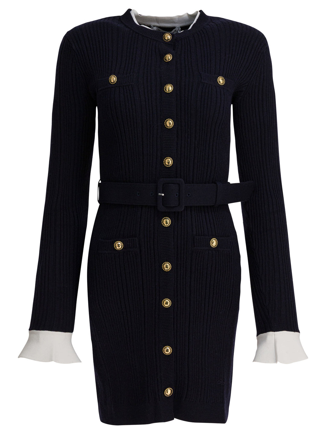 Self-Portrait Short Viscose Knit Dress Dresses - Blue | 5fb1bdf89541a70969a2e354f3be8159503d88c3