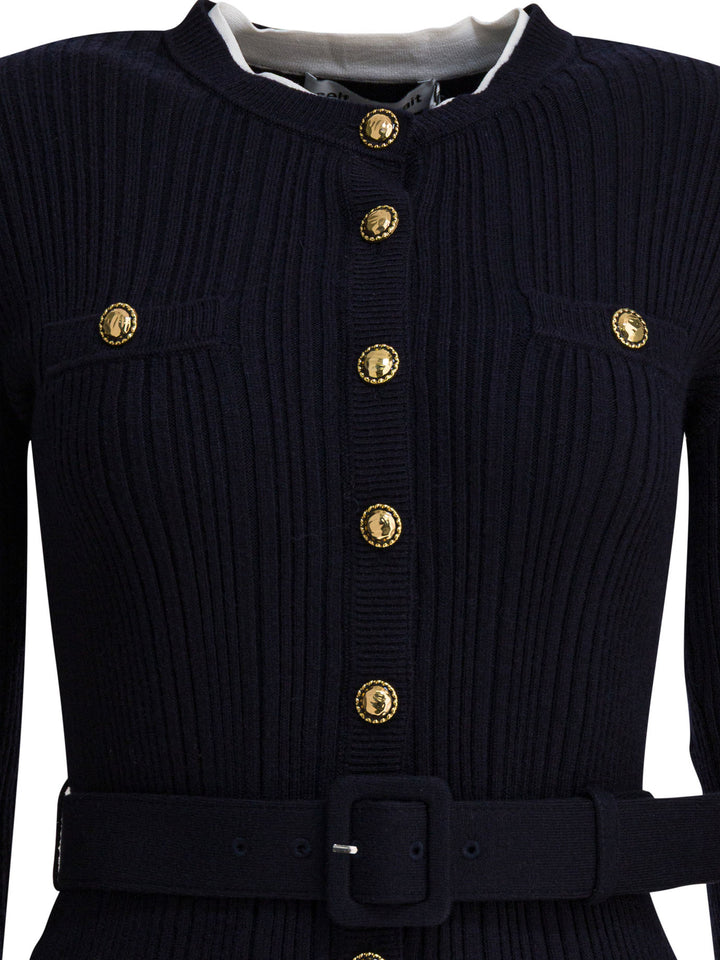 Self-Portrait Short Viscose Knit Dress Dresses - Blue | a213ae3cb32c9332df05ddd0a9b08118ec1211dd