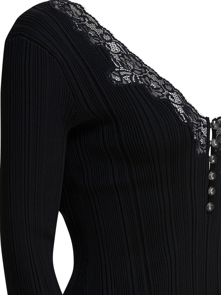 Self-Portrait Top With Lace Tops - Black | 6973aa6642862bb9be5300fc5324fa731275822a