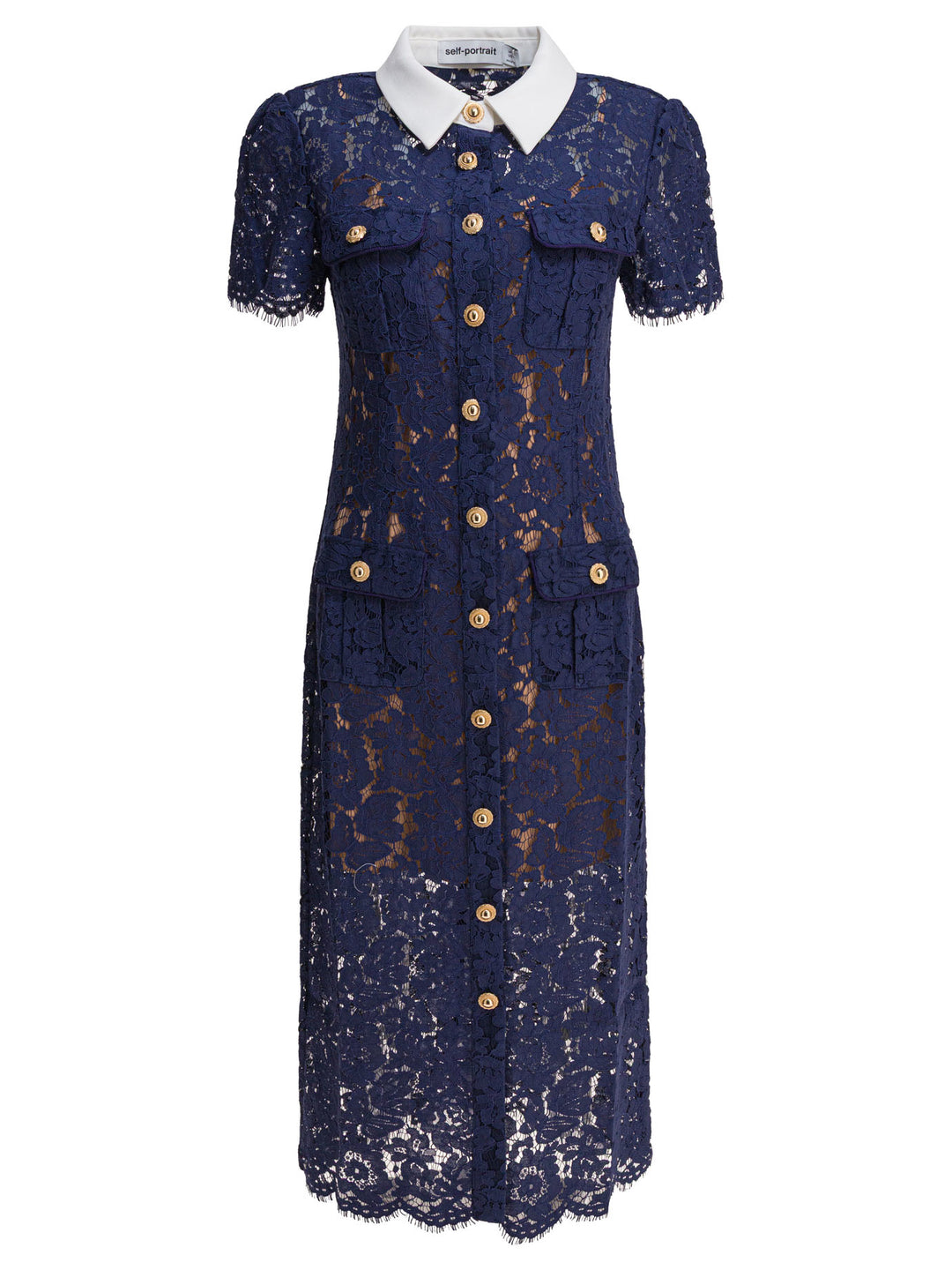 Self-Portrait Lace Shirt Dress Dresses - Blue | bfeba3b02b18641e4a806d4f86bb133bd99b07d7