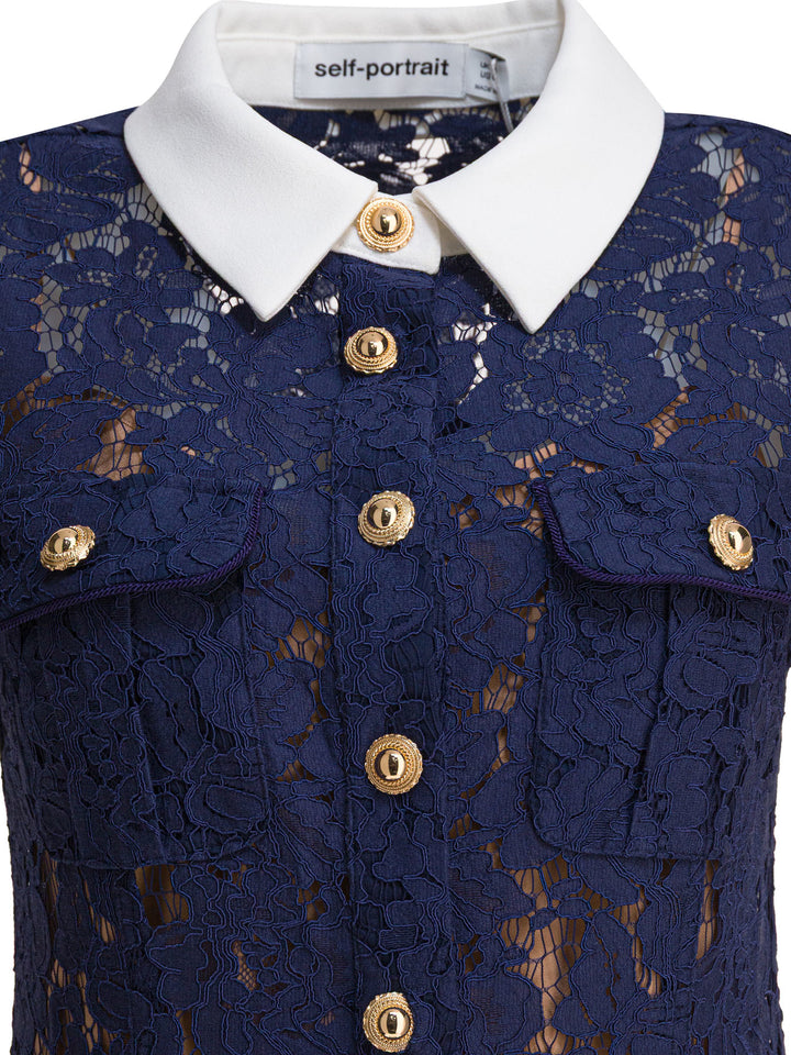 Self-Portrait Lace Shirt Dress Dresses - Blue | af8e26c485de9f8ca039b2329bb160c30b45c8f7