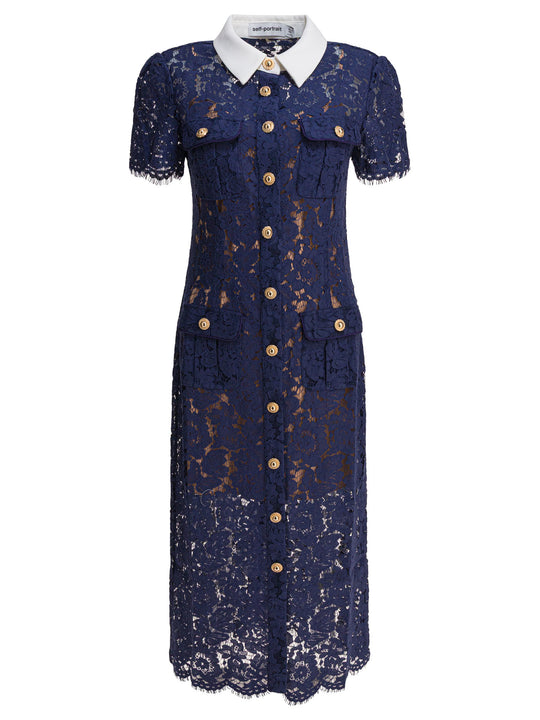 Lace Shirt Dress Dresses Blue