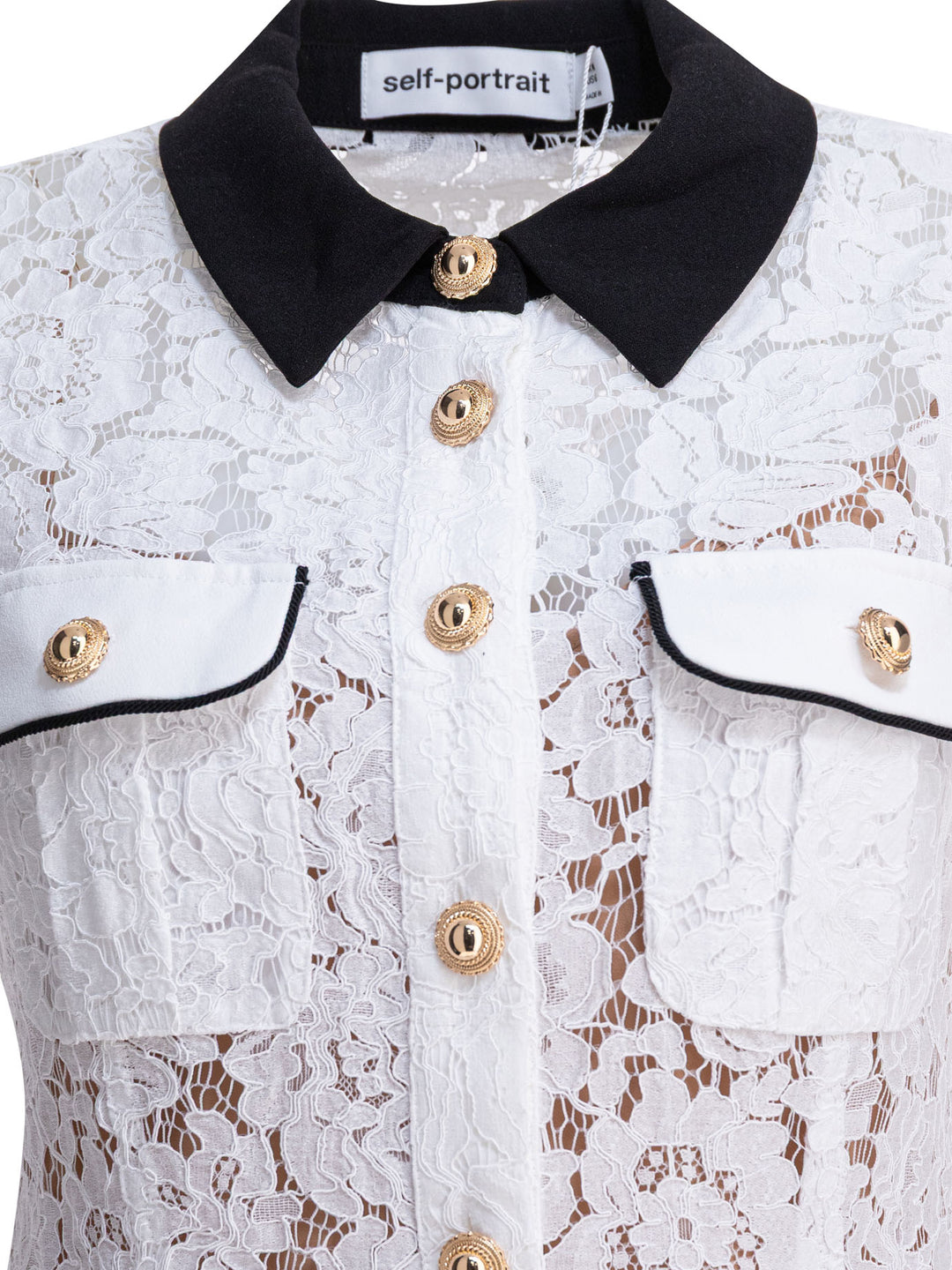 Self-Portrait Short Lace Dress Dresses - White | f81a4decca7b1b7abdb3c85eb727f4c5f4a9538a