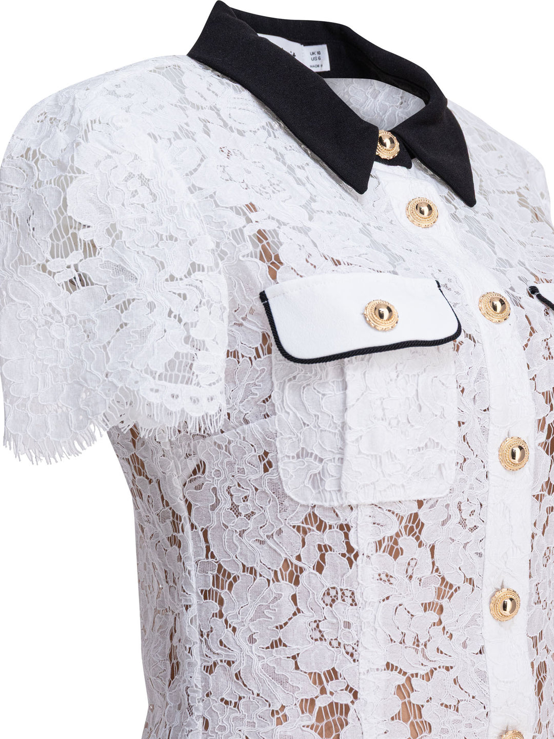 Self-Portrait Short Lace Dress Dresses - White | 09348fba2392a43f7e137ed084968c86881cbeec