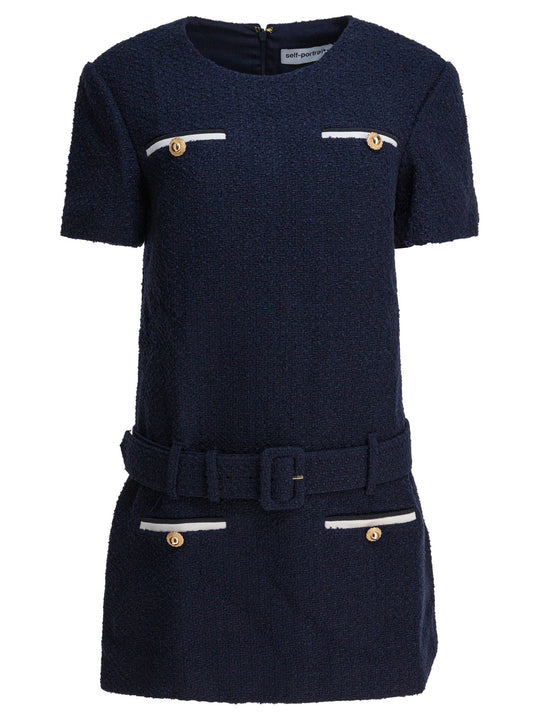 Bouclé Dress Dresses Blue