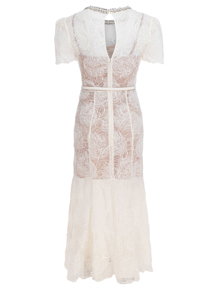 Self-Portrait Lace And Tulle Midi Dress Dresses - Beige | ebb33f999f82f9338db1f317144140bc89a3e909