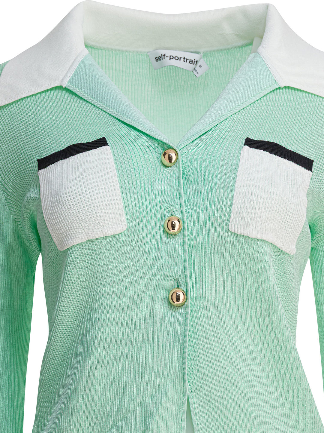 Self-Portrait Ribbed Viscose Peplum Top Tops - Green | a6c74bae37ac16f8686cd13afa76f588209076f7