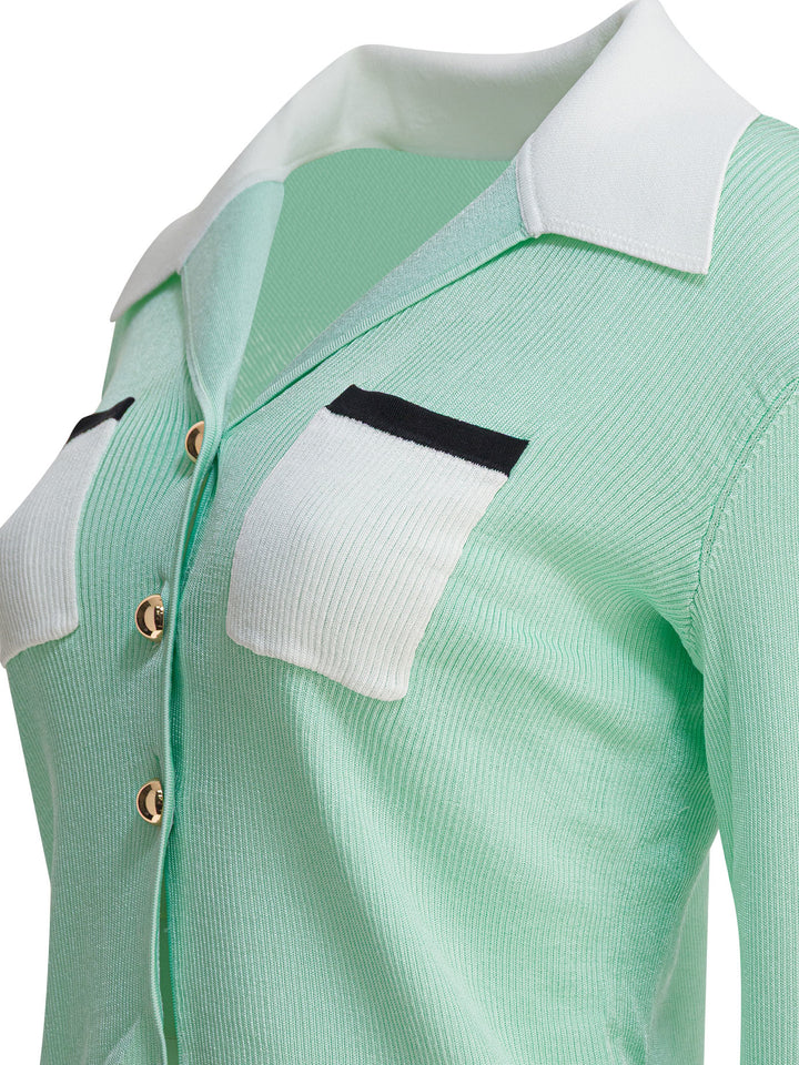 Self-Portrait Ribbed Viscose Peplum Top Tops - Green | 80d52b2b9a11b07bb147df5a03f83cc3c3317e8b