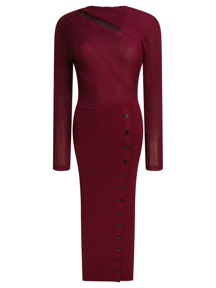 Self-Portrait Cut-Out Midi Dress Dresses - Bordeaux | 3ff90b6a871fdd8fd137597f17ad9aa45cf89f69