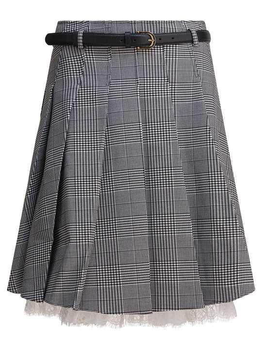 Pleated Miniskirt Skirts Grey