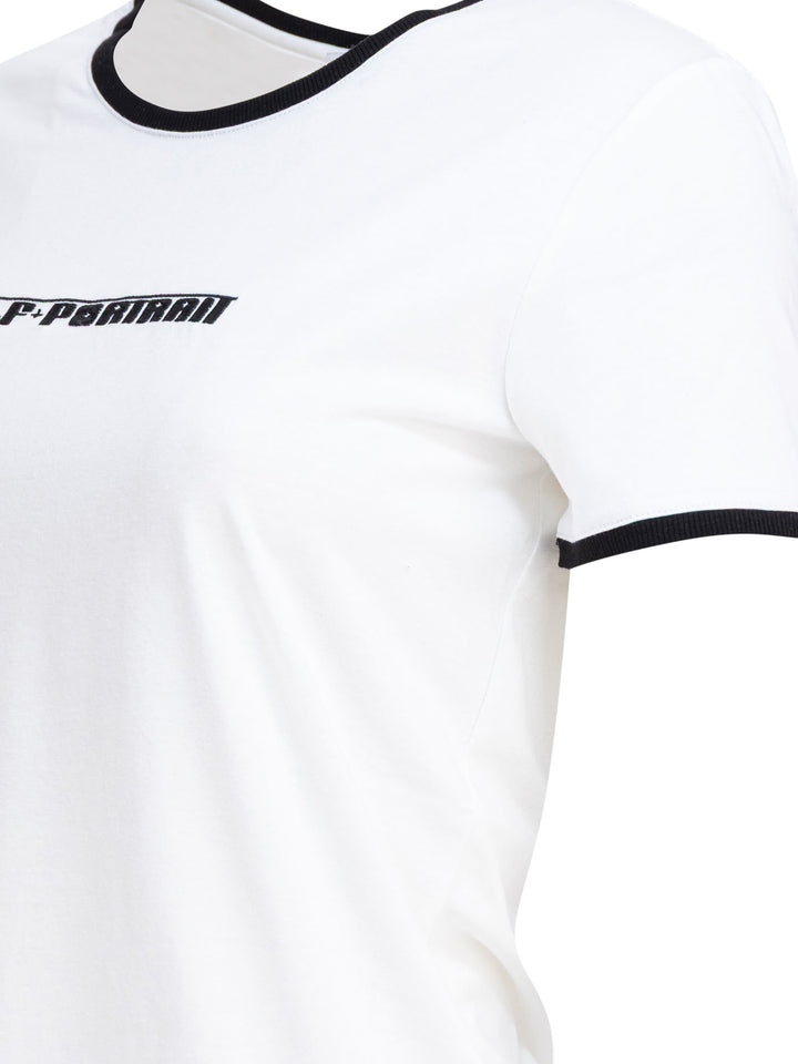 Self-Portrait Crew-Neck T-Shirt With Embroidered Logo T-shirts - White | 4ffac3c13a9cd7fd7adf75afc6a611907835dc8c