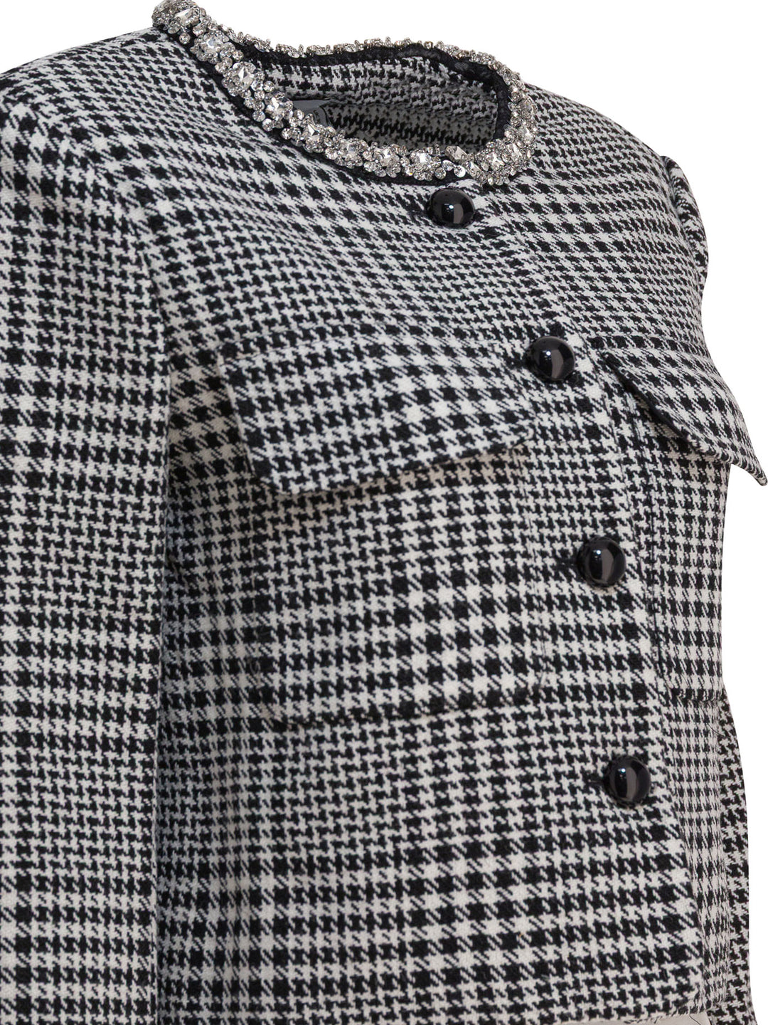 Self-Portrait Houndstooth Blazer Jackets and Coats - Black | a300fa5d59c9e6e843e62613ac0f81c651b8d388