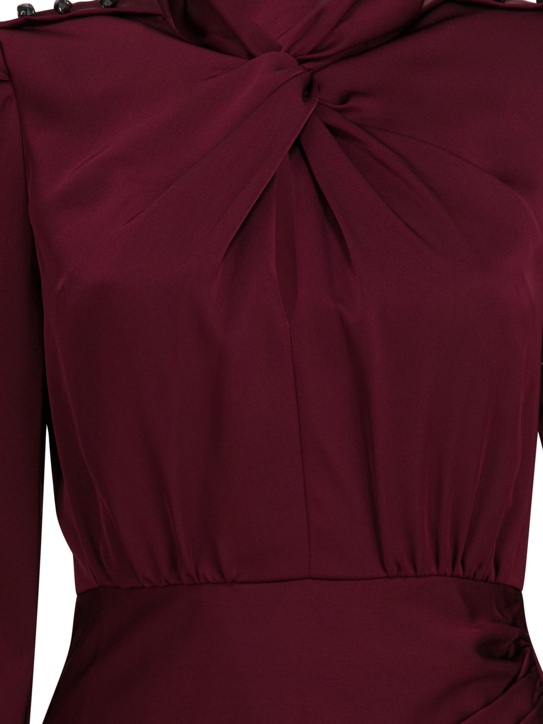 Self-Portrait Satin Midi Dress Dresses - Purple | 47e7f2f7aaeb9483555d5097bdf61a4c9b8ffb19