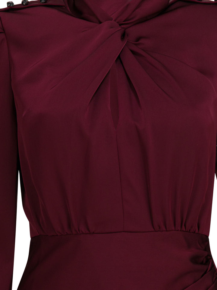 Self-Portrait Satin Midi Dress Dresses - Purple | 47e7f2f7aaeb9483555d5097bdf61a4c9b8ffb19