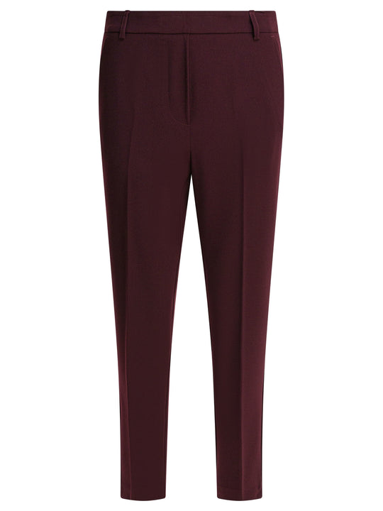 Pants With Elasticized Waist Trousers Bordeaux