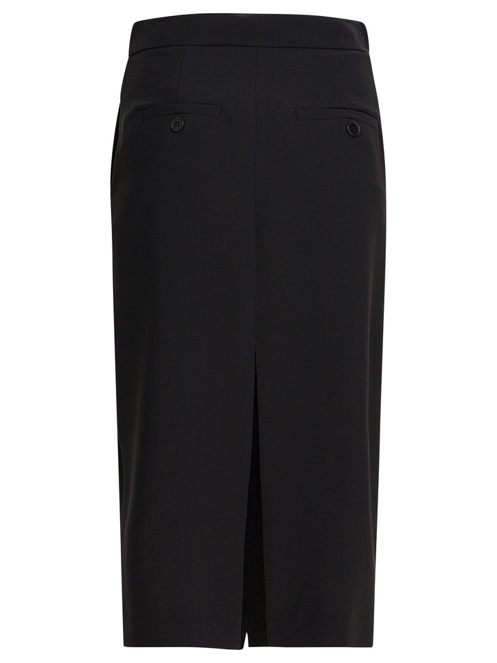 Semper Midi Skirt With Double Slit Skirts - Black | 35dd5790071b191c3e0d06abe7d18e1d287736e4