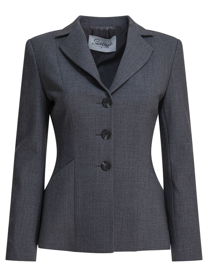 Semper Single-Breasted Blazer Jackets and Coats - Grey | 95c1ea12713492c28be3a67ed5310f64eb2b3292