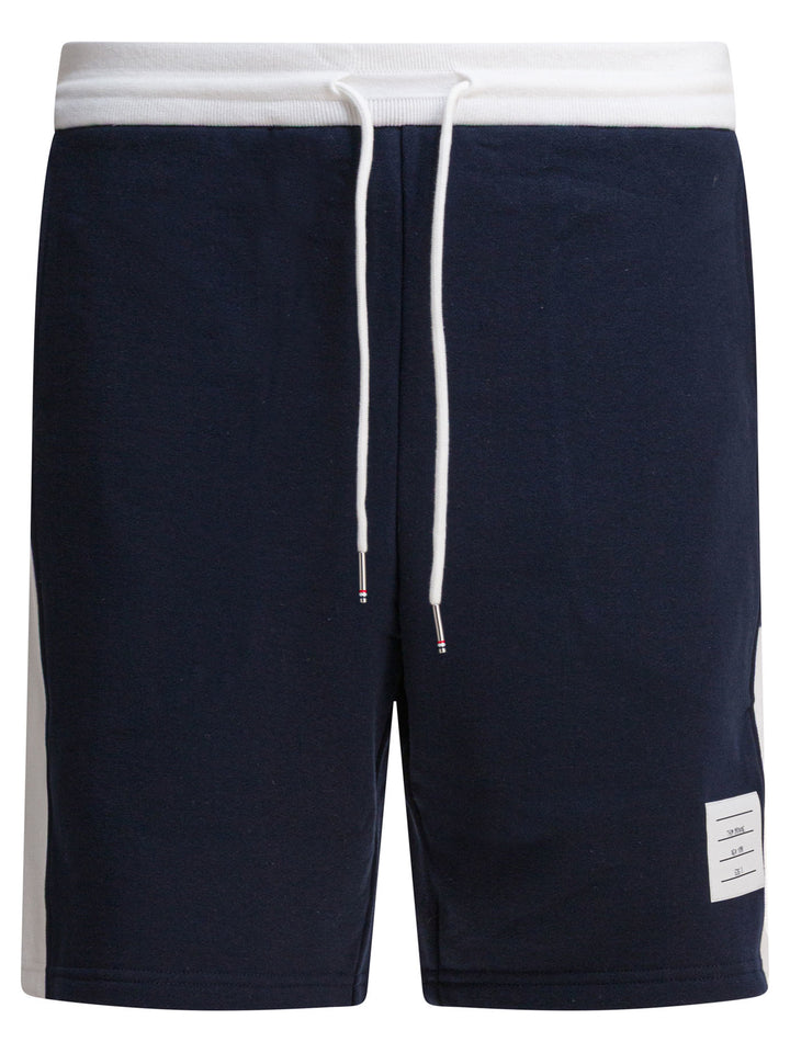 Thom Browne Loopback 4-Bar Shorts - Blue | f860f74420be201da32699cc60d0ef18fa2a2325